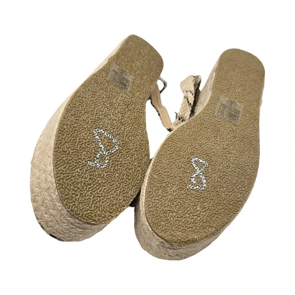 Snake Print Espadrille‎ Platform Sandals Neutral Womens 8.5